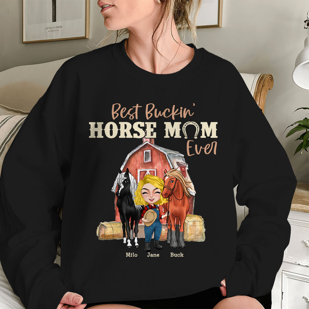 Best Buckin' Horse Mom Or Dad Ever T-shirt Hoodie Sweatshirt, Horse Breeder Gift - Shirts - GoDuckee