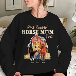 Best Buckin' Horse Mom Or Dad Ever T-shirt Hoodie Sweatshirt, Horse Breeder Gift - Shirts - GoDuckee