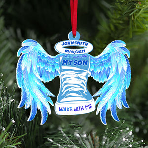 Heaven Angel Shoes Never Walk Alone, Heaven Personalized Shape Acrylic Ornament - Ornament - GoDuckee