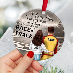 Racing I Love You To The Moon and Back - Personalized Ornament - Ornament - GoDuckee