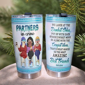 Partners In Crime, Best Friend Bar And Drinking Personalized Tumbler - Tumbler Cup - GoDuckee