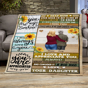 Dear Mom You Are My Sunshine I Love And Appreciate You, Family Blanket Gift - Blanket - GoDuckee