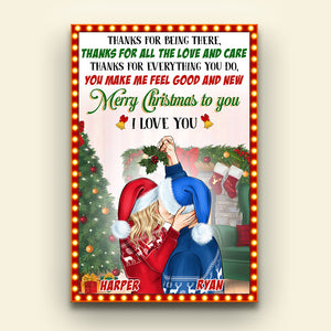 Santa To My Claus Merry Christmas Couple, Christmas Canvas Couple Gift - Poster & Canvas - GoDuckee