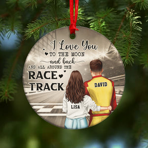 Racing I Love You To The Moon and Back - Personalized Ornament - Ornament - GoDuckee