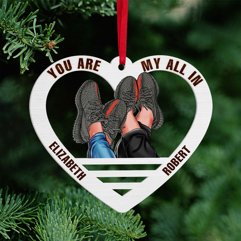 You Are My All In, Couple Shoes Acrylic Personalized Shape Ornament Christmas Gift - Ornament - GoDuckee