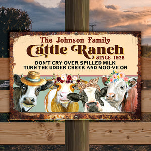 Cattle Ranch - Personalized Metal Sign - Metal Wall Art - GoDuckee