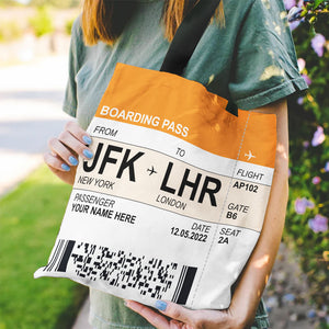 Traveling Boarding Pass Ticket Tote Bag - Tote Bag - GoDuckee