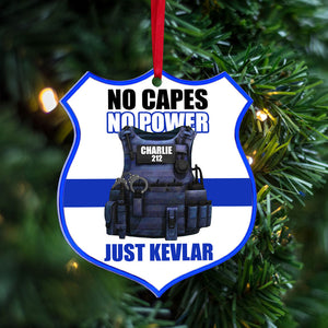 No Capes No Power, Police Christmas Acrylic Custom Shape Ornament - Ornament - GoDuckee
