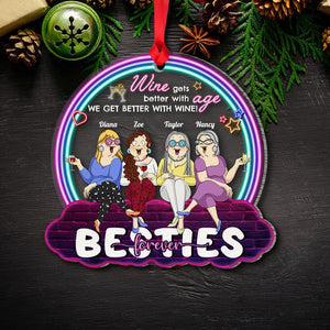 We Get Better With Wine, Personalized Friends & Besties Acrylic Custom Shape Ornament, Christmas Gift - Ornament - GoDuckee