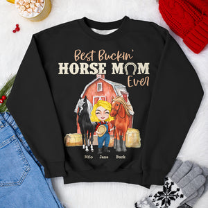 Best Buckin' Horse Mom Or Dad Ever T-shirt Hoodie Sweatshirt, Horse Breeder Gift - Shirts - GoDuckee