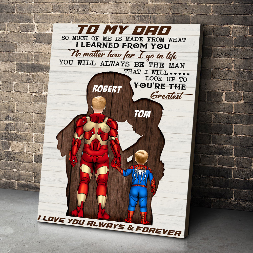 To My Dad You're The Greatest Personalized Father Canvas Print - Poster & Canvas - GoDuckee
