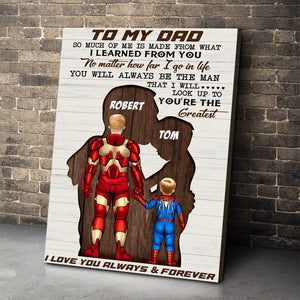 To My Dad You're The Greatest Personalized Father Canvas Print - Poster & Canvas - GoDuckee