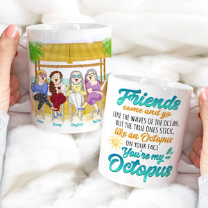 Friends Come And Go, Old Bestfriend And Beach White Mug Gift - Coffee Mug - GoDuckee