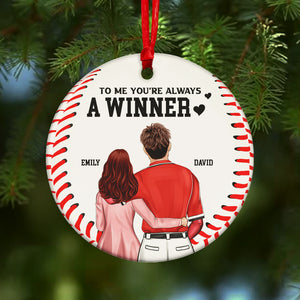Baseball Couple You're Always A Winner - Personalized Ornament - Gift for Couple - Ornament - GoDuckee