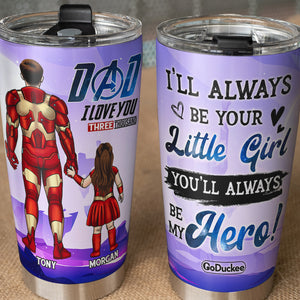 Super Dad, Love You 3000 - Always Be My Hero, Personalized Tumbler, Father's Day Gifts for Dad from Son/ Daughter - Tumbler Cup - GoDuckee