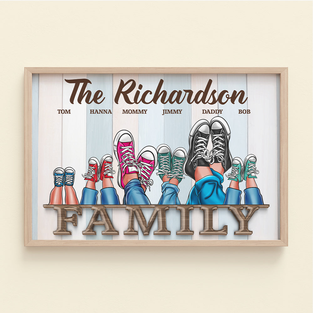 Family Shoes Print - Family Shoes Wall Art, Personalized Christmas Canvas Poster Gift For Family - Poster & Canvas - GoDuckee