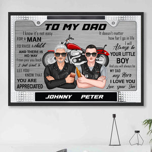 Biker Dad You'll Always Be My Dad My Hero, Personalized Canvas Print, Father's Day Gifts for Biker Dad - Poster & Canvas - GoDuckee