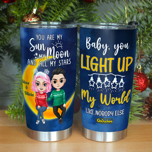 You Are My Sun My Moon And All My Stars , Couple Moon Lover Personalized Tumbler - Tumbler Cup - GoDuckee