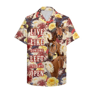 Farmer Hawaiian Shirt, Aloha Shirt - Live like someone left the gate open - Hawaiian Shirts - GoDuckee
