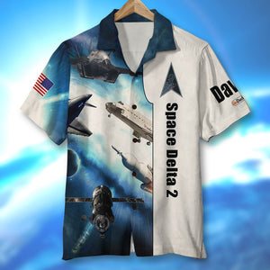 Military Spaceship, Spacecraft, Space Shuttle, Personalized Space Force Hawaiian Shirt, Military Gift with Custom Military Unit 01qhqn090522 - Hawaiian Shirts - GoDuckee