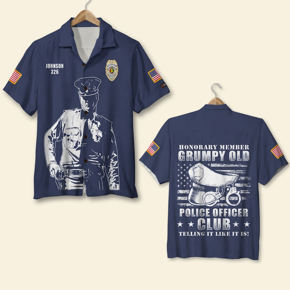 Personalized Police Hawaiian Shirt, Aloha Shirt - Honorary Member - Hawaiian Shirts - GoDuckee