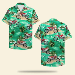 Custom Photo - Motocross Hawaiian Shirt - Coconut Tree Pattern 03 - Hawaiian Shirts - GoDuckee