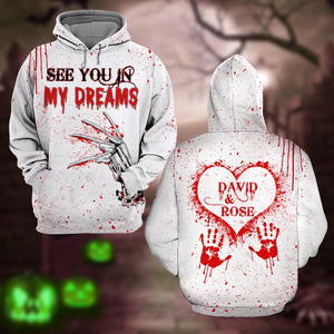 Horror Couple See You In My Dreams, Personalized All Over Print Shirt, Halloween Gift for Loved One - AOP Products - GoDuckee