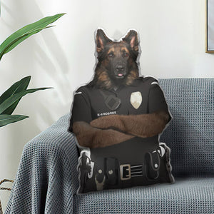 Police Image Upload Custom Shape Pillow Gift For Dog Lovers - Pillow - GoDuckee