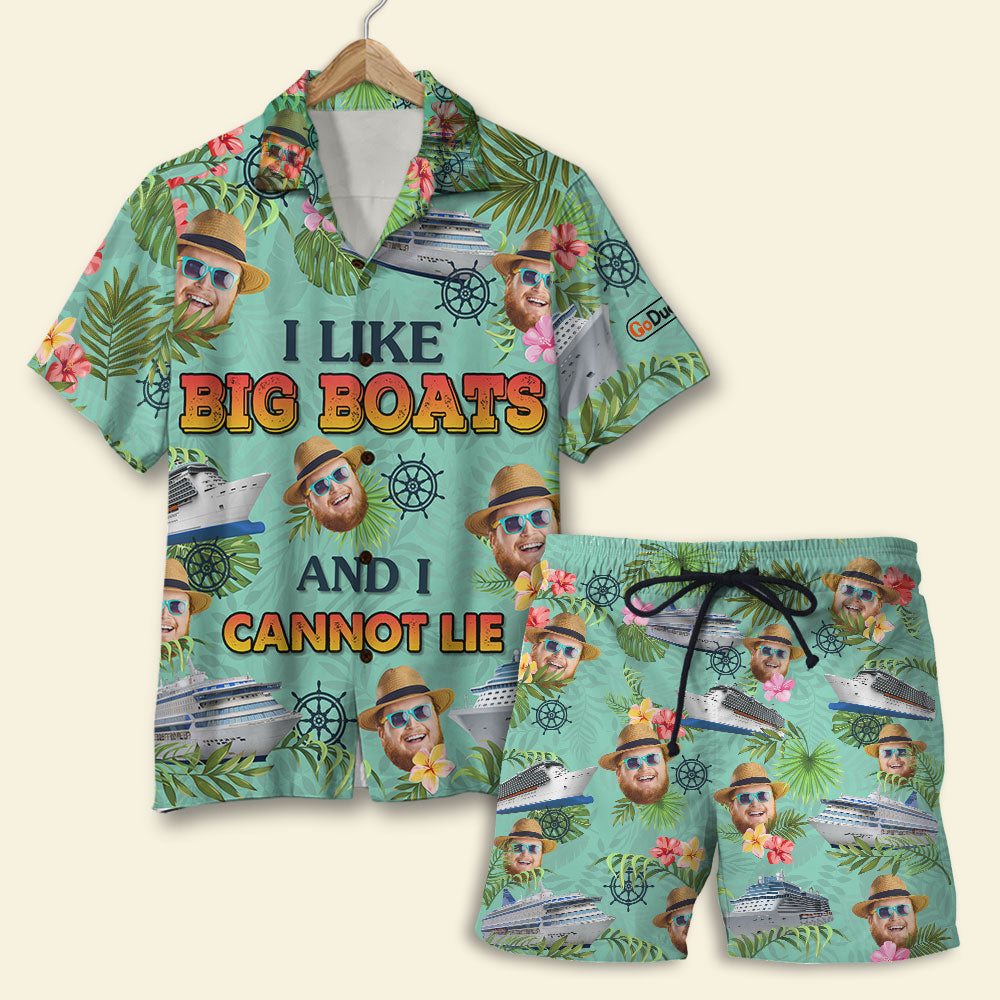 I Like Big Boats And I Cannot Lie - Custom Photo Hawaiian Shirt, Aloha Shirt and Men Beach Shorts - Hawaiian Shirts - GoDuckee