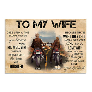 Personalized Riding Couple Poster - Husband and Wife - To My Wife - Love, Your Husband - Poster & Canvas - GoDuckee