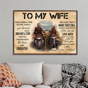 Personalized Riding Couple Poster - Husband and Wife - To My Wife - Love, Your Husband - Poster & Canvas - GoDuckee