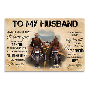 Personalized Riding Couple Poster - Husband and Wife - To My Wife - Love, Your Husband - Poster & Canvas - GoDuckee