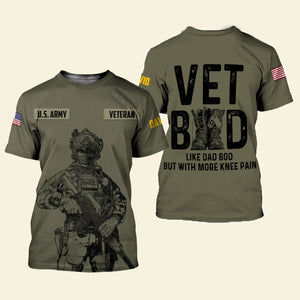 Personalized Veteran 3D Shirts - Vet Bod Like Dad Bod - AOP Products - GoDuckee