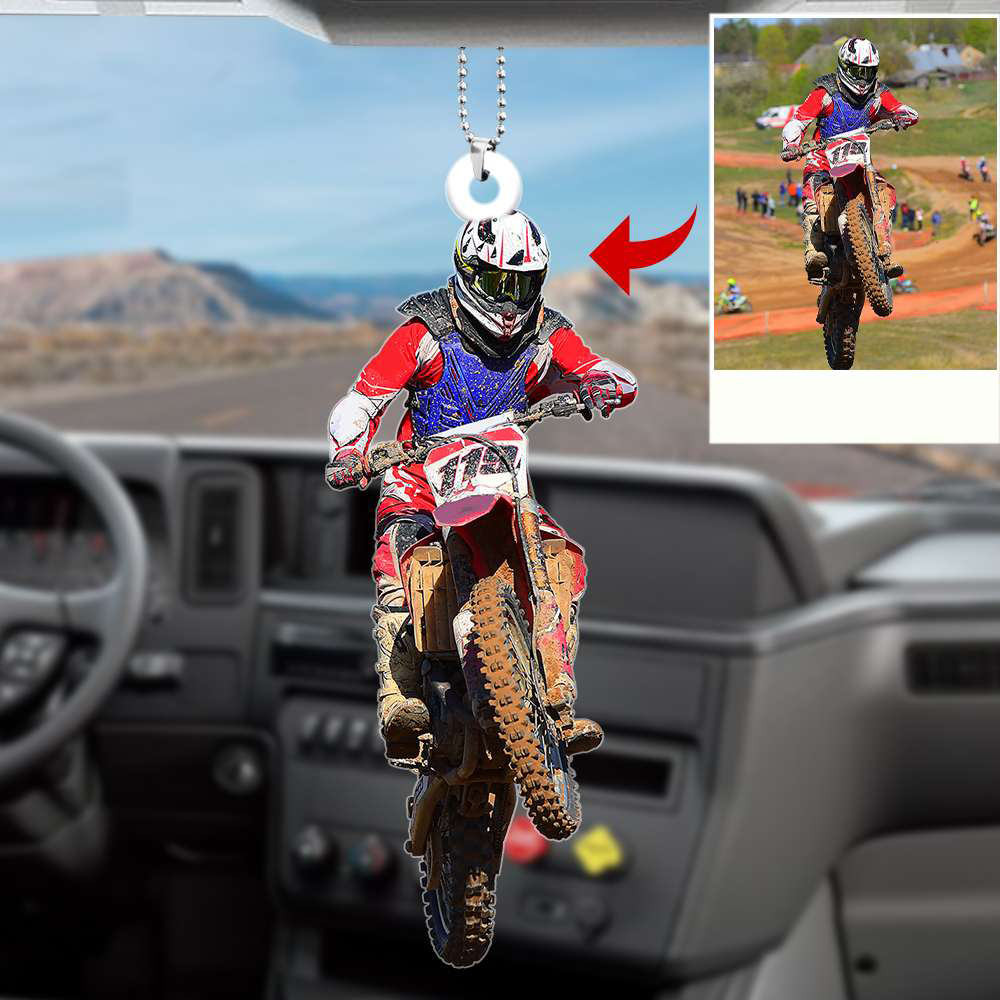 Motocross - Custom Photo Car Ornament - Ornament - GoDuckee