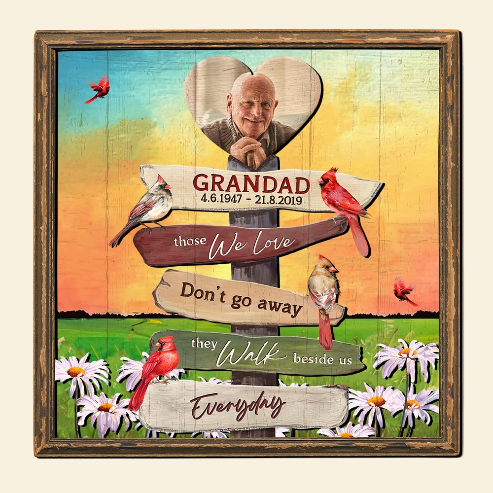 Those We Love Don't Go Way Personalized Heaven 2 Layers Wood Sign Gift For Loved Ones - Wood Sign - GoDuckee