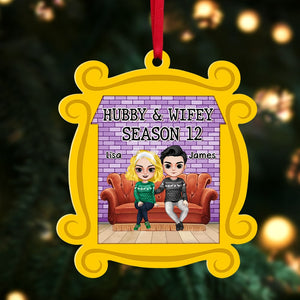 Hubby & Wifey Personalized Couple Ornament, Christmas Tree Decor - Ornament - GoDuckee