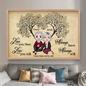 Love You Then Love You Still Personalized Couple Canvas Print, Gift For Couple - Poster & Canvas - GoDuckee