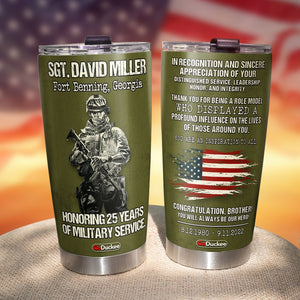 You Will Be Always Our Hero Personalized Veteran Tumbler Gift For Him - Tumbler Cup - GoDuckee