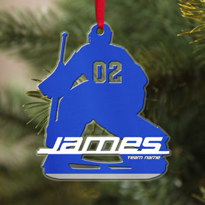 Personalized Hockey Ornament, Christmas Tree Decor, Gift For Hockey Lovers - Ornament - GoDuckee