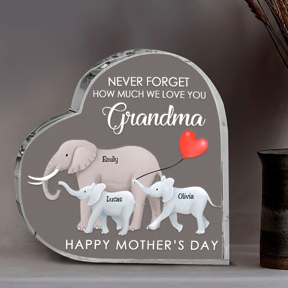 Never Forget How Much We Love You, Personalized Plaque, Gift For Grandma, Mother's Day Gift - Decorative Plaques - GoDuckee