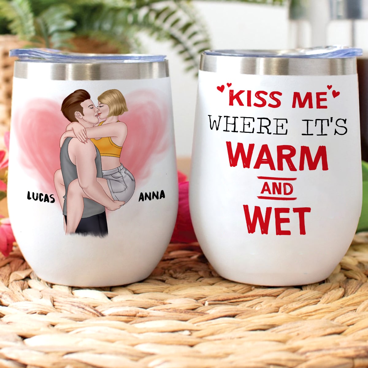 It's Not That I'm Horny Personalized Naughty Couple Tumbler, Gift For Couple - Wine Tumbler - GoDuckee