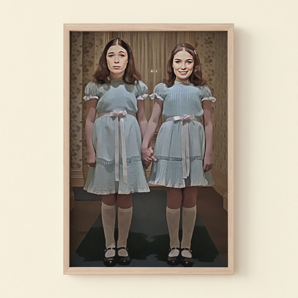 Custom Sister Face Poster, The Shining, Sisters Holding Hands - Poster & Canvas - GoDuckee