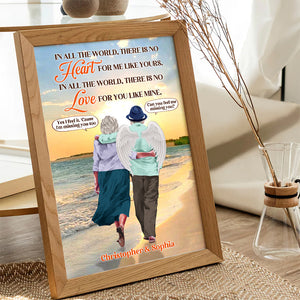 In All The World There Is No Heart For Me Like Yours Personalized Heaven Canvas Printed, Gift For Couple - Poster & Canvas - GoDuckee