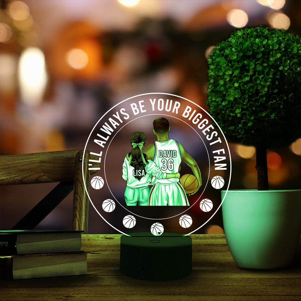 I'll Always Be Your Biggest Fan - Personalized Led Night Light - Gift for Basketball Players - Couple Shoulder to Shoulder BSB2104 - Led Night Light - GoDuckee