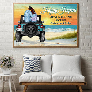 Happy Adventuring Personalized Car Canvas Printed, Gift For Couple - Poster & Canvas - GoDuckee