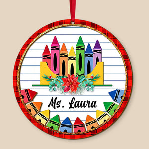 Personalized Teacher Ornament, Custom Monogram Name, Christmas Tree Decor - Ornament - GoDuckee