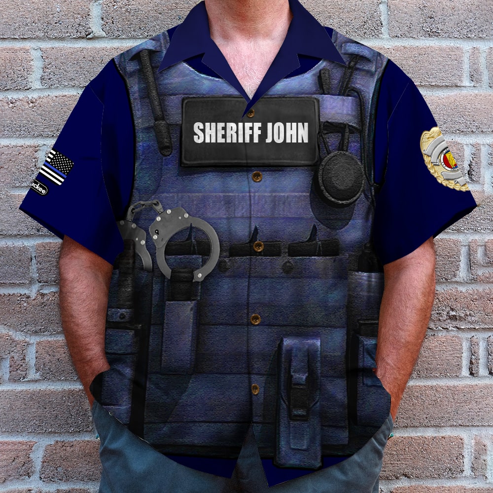 bulletproof dress shirt Personalized Police Hawaiian Shirt, Aloha Shirt