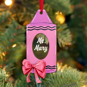 Personalized Teacher Ornament, Custom Monogram Name, Christmas Tree Decor - Ornament - GoDuckee