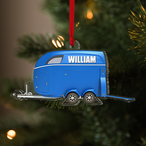 Horse Transport Trailer, Personalized Shape Ornament Christmas Gift - Ornament - GoDuckee