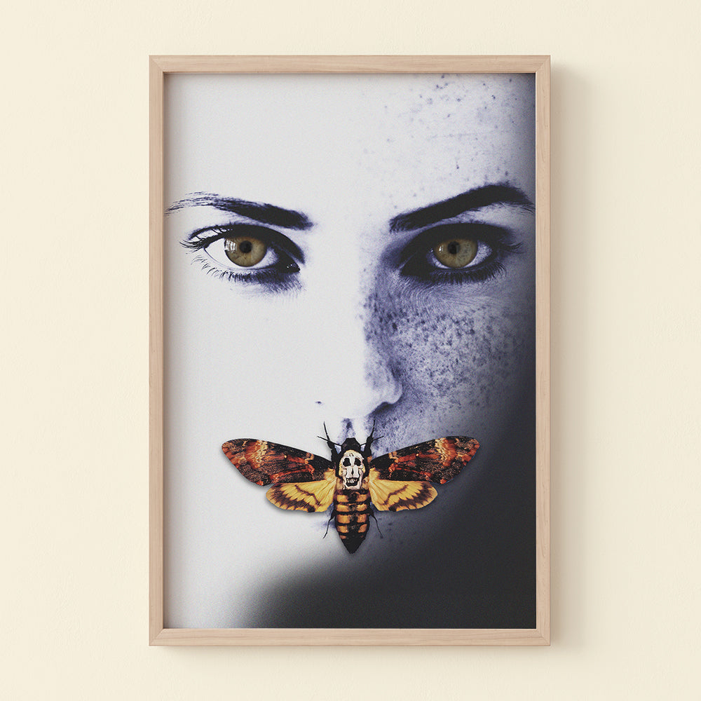 Custom Horror Face Poster, The Silence O.T.L, Girl Mouth Butterfly - Poster & Canvas - GoDuckee